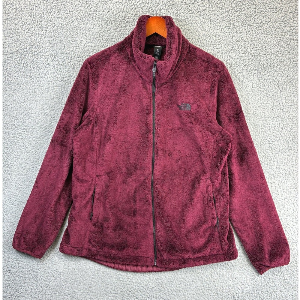 The North Face Osito Full Zip Fleece Jacket Womens XL Burgundy Plush Winter Warm